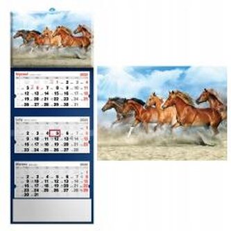 Kalendarz 2026 trójdzielny konie