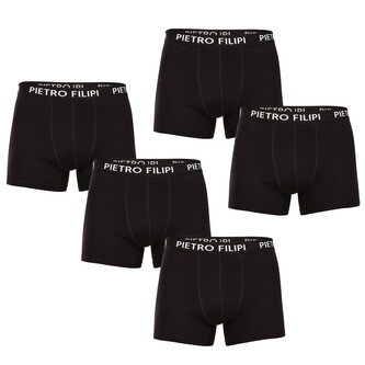 5PACK pánské boxerky Pietro Filipi černé (5BCL002) 5XL