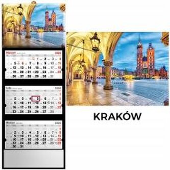Kalendarz 2026 trójdzielny Kraków