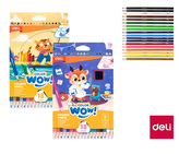 Pastelky trojhranné 18 barev WOW DELI EC138-18 mix