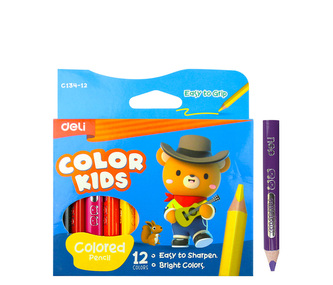 Pastelky DELI trojhranné JUMBO mini 12 barev Color Kids EC134-12