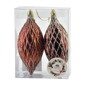 SANTA LILA Komplet 2 bombek miedzianych