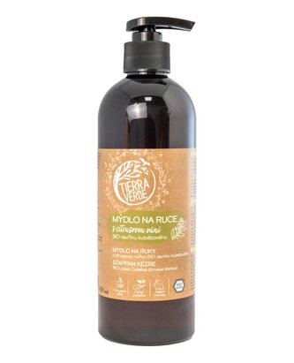 Tierra Verde Tekuté mýdlo na ruce - BIO Vavřín 480 ml - s českým bio jitrocelem Tierra Verde Tekuté mýdlo na ruce - BIO Vavřín 480 ml - s českým bio jitrocelem