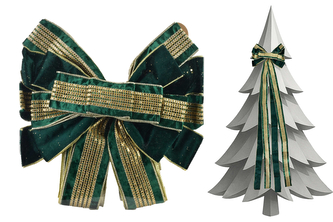 SANTA LILA Kokarda 32x130cm zielony velvet