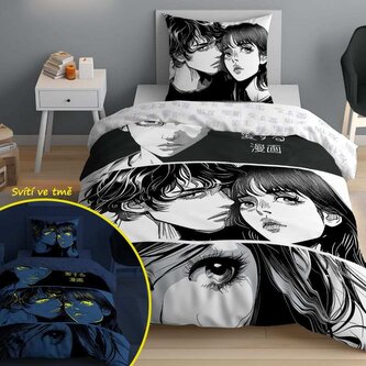 DETEXPOL Povlečení Anime Manga svítící  Bavlna, 140/200, 70/80 cm
