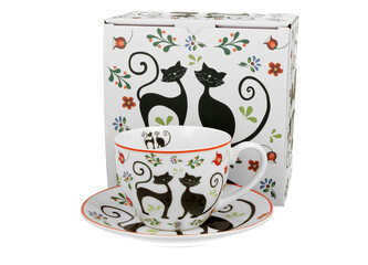 Filiżanka ze spodkiem KOTY ETNO