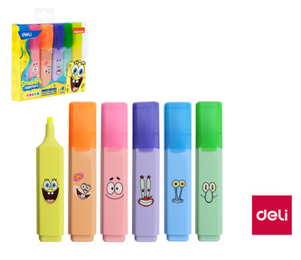 Zvýrazňovač SPONGEBOB DELI EU375 sada