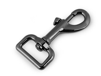 Mohutná kovová karabina otočná, průvlek 25 mm - 1 ks - 2 nikl černý