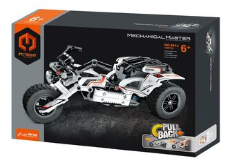 Stavebnice iM.MASTER motorka plast 198 dílků na zpětné natažení v krabici 29x20x6cm