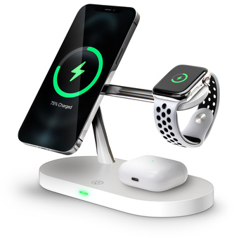 CONNECT IT MultiCharge 5 v 1 MagSafe Wireless Fast Charge bezdrátová nabíječka, BÍLÁ CONNECT IT MultiCharge 5 v 1 MagSafe Wireless Fast Charge bezdrátová nabíječka, BÍLÁ