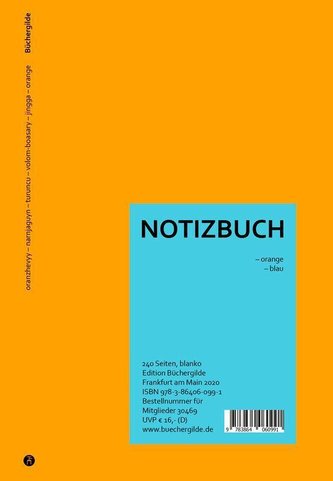 Wende-Notizbuch orange-bglau