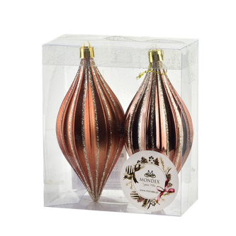 SANTA LILA Komplet 2 bombek 5,5x13,5cm