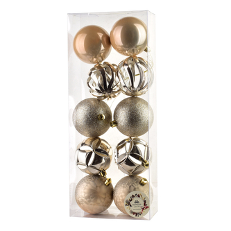 SANTA LILA Komplet 10 bombek 7,5cm