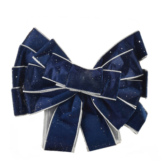 SANTA LILA Kokarda 32x130cm grantowy, srebrna obwódka