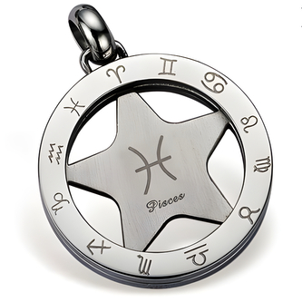 Přívěsek na řetízek na krk Gaira Zodiac 3065 Ryby - stříbrný