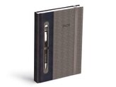 diář 2026 D801 PU dark blue/gray - na propisku s gumkou 7781457