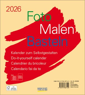 Foto-Malen-Basteln Bastelkalender beige 2026
