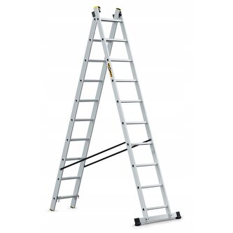 Hliníkový žebřík 2x10 příček dvoudílný DRABEST DW2-10 PRO