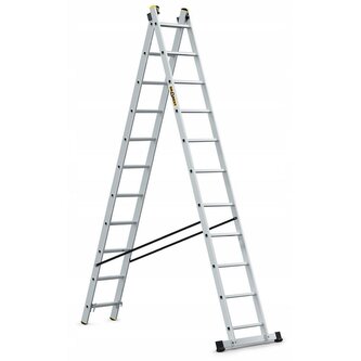 Hliníkový žebřík 2x11 příček dvoudílný DRABEST DW2-11 PRO