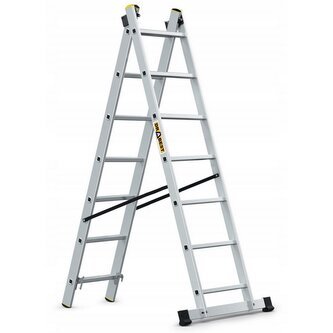 Hliníkový žebřík 2x7 příček dvoudílný DRABEST DW2-7 PRO
