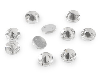 Broušené kamínky našívací Ø10 mm - 60 ks - 2 crystal