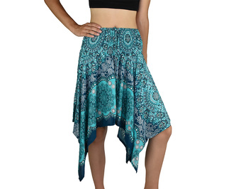 Sukně krátká TUNDE, vločky, tyrkysová, var. B Sukně krátká TUNDE, vločky, tyrkysová, var. B