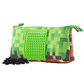 PIXIE CREW velké pouzdro  zeleno-hnědé malý panel