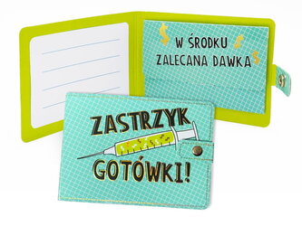 Portfelik tekturowy z kopertką "zastrzyk gotówki" POR-002