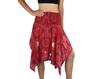 Sukně krátká TUNDE, červená mandala, var. A