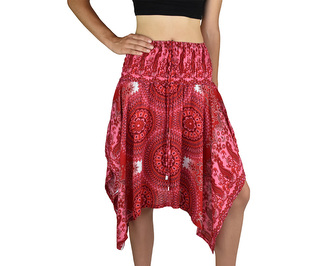 Sukně krátká TUNDE, červená mandala, var. C