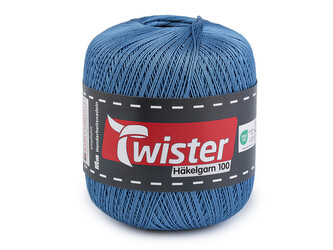 Bavlněná příze háčkovací Häkelgarn 100 g - 1 ks - 11 (052) modrá jemná