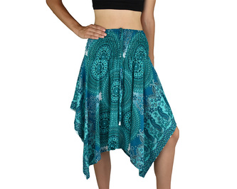 Sukně krátká TUNDE, tyrkysová mandala, var. A