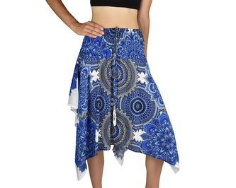 Sukně krátká TUNDE, bílo - modrá mandala, var. C