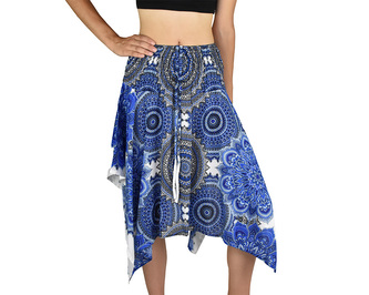 Sukně krátká TUNDE, bílo - modrá mandala, var. B