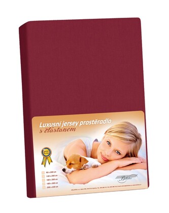 Jersey LUX - Bordová - 200x220 cm