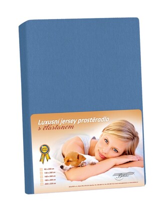 Jersey LUX - Tmavě modrá - 160x200 cm