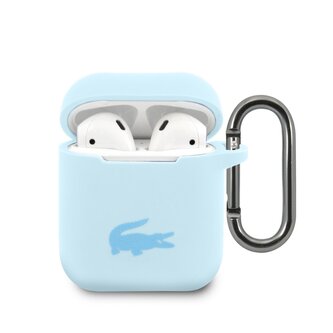 Lacoste Liquid Silicone Glossy Printing Logo Pouzdro pro AirPods 1/2 Blue