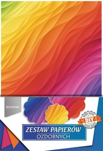 Zestaw papierów ozdobnych Tęcza