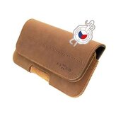 Fixed Horizontální kožené pouzdro Posh se zavíráním, velikost 5XL+, hnědé