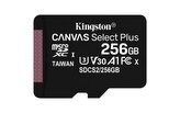 Kingston 256GB microSDXC CANVAS Plus Memory Card 150MB s Read, UHS-I Speed Class, U1, V10, A1 - bez adaptéru