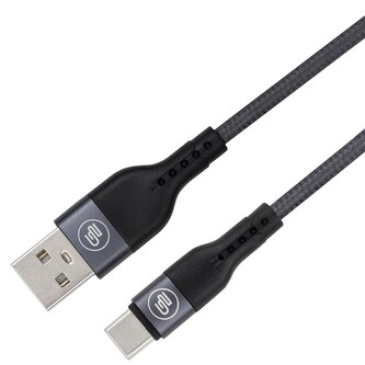 GoGEN USB-A USB-C, 1m, opletený, zkumavka, Kabel - grafitový