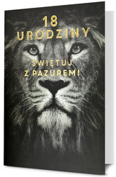 Karnet B6 18 Urodziny, lew HM-200-3187