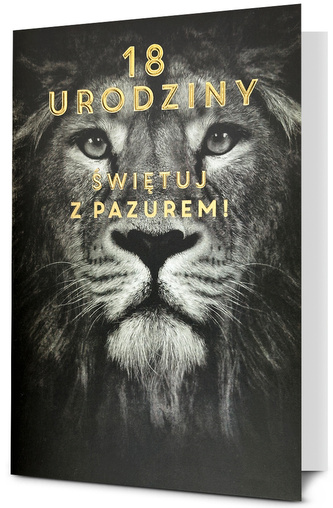 Karnet B6 18 Urodziny, lew HM-200-3187