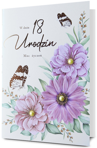 Karnet B6 HM-200 18 urodziny kwiaty i motyle HM-200-3139
