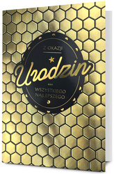 Karnet B6 HM-200 Urodziny złote heksagony HM200-3353