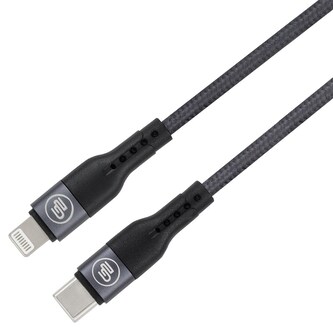 GoGEN USB-C Lightning, 1m, opletený, zkumavka, Kabel - grafitový
