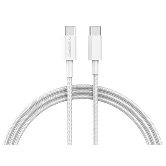 GoGEN USB-C USB-C, 1m, opletený, bílý, 60W kabel