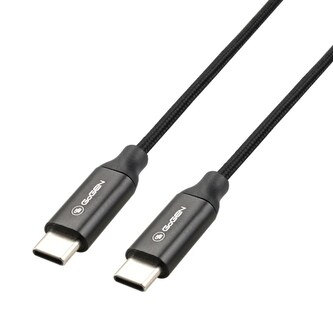 GoGEN USB-C USB-C, 1m, opletený, 100W, černý kabel
