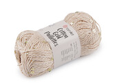 Pletací příze Cotton Gold Paillettes s flitry 50 g - 1 ks - 3 (7104) režná zlatá