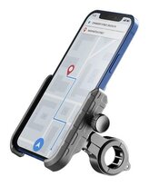 Cellularline Univerzální hliníkový držák mobilního telefonu Rider Steel na řídítka pro motorku i kolo, černý